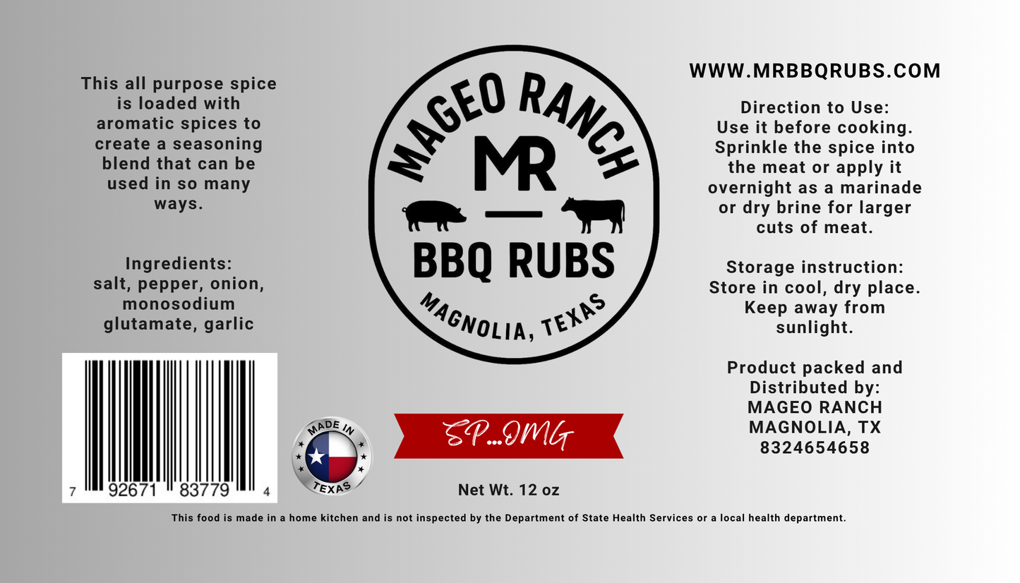 Mageo Ranch Bbq Rubs SP...OMG All Purpose SPG rub