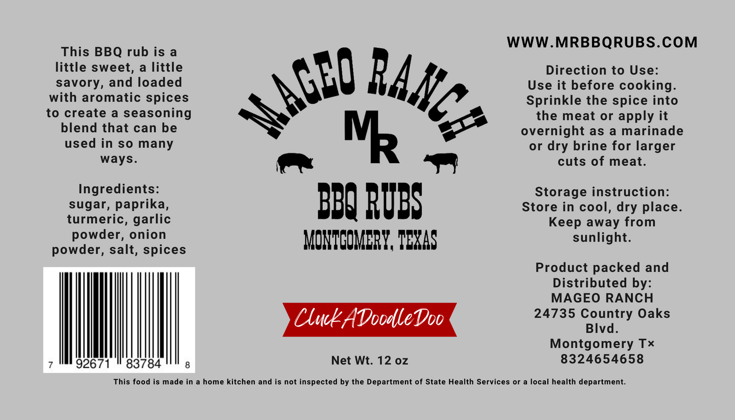 Mageo Ranch Bbq Rubs CluckADoodleDoo Chicken Rub