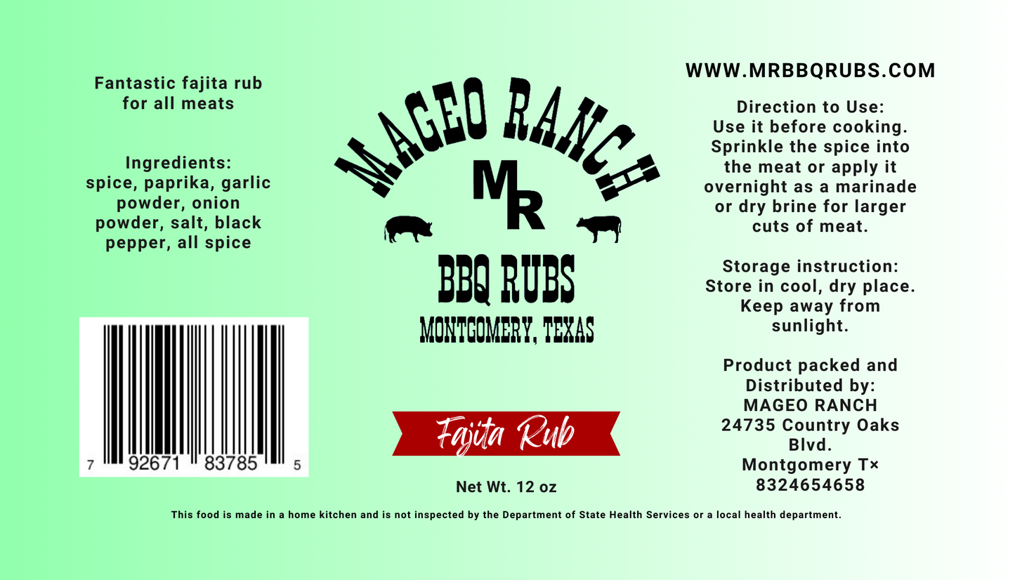 Mageo Ranch Bbq Rubs Fajita Rub