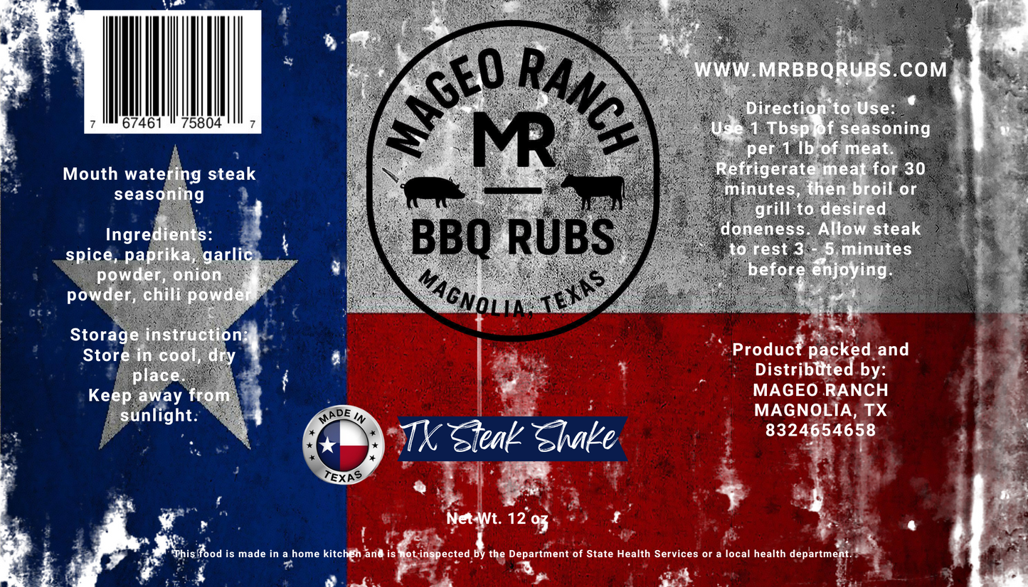 Mageo Ranch Bbq Rubs TX Steak Shake