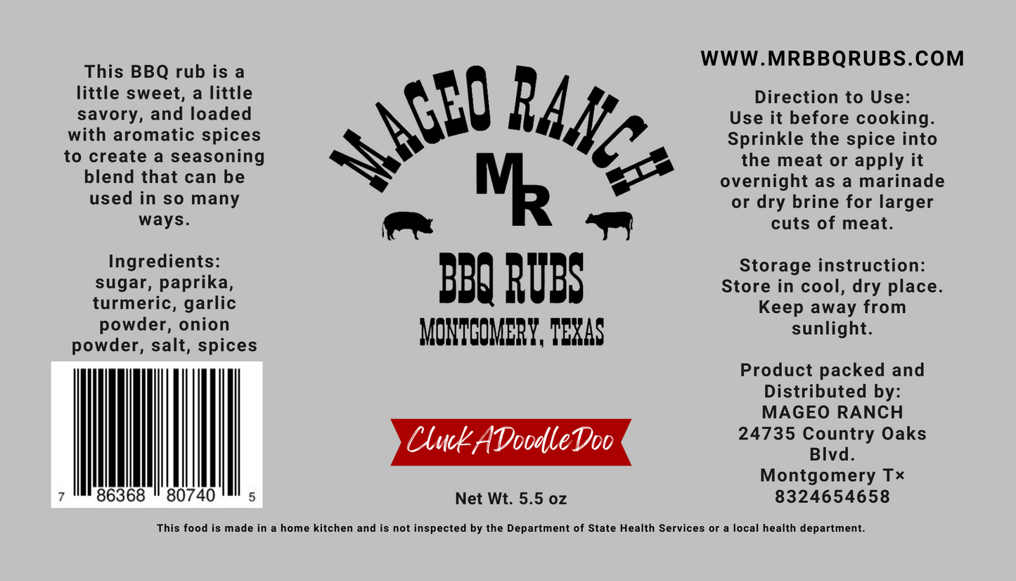 Mageo Ranch Bbq Rubs CluckADoodleDoo Chicken Rub