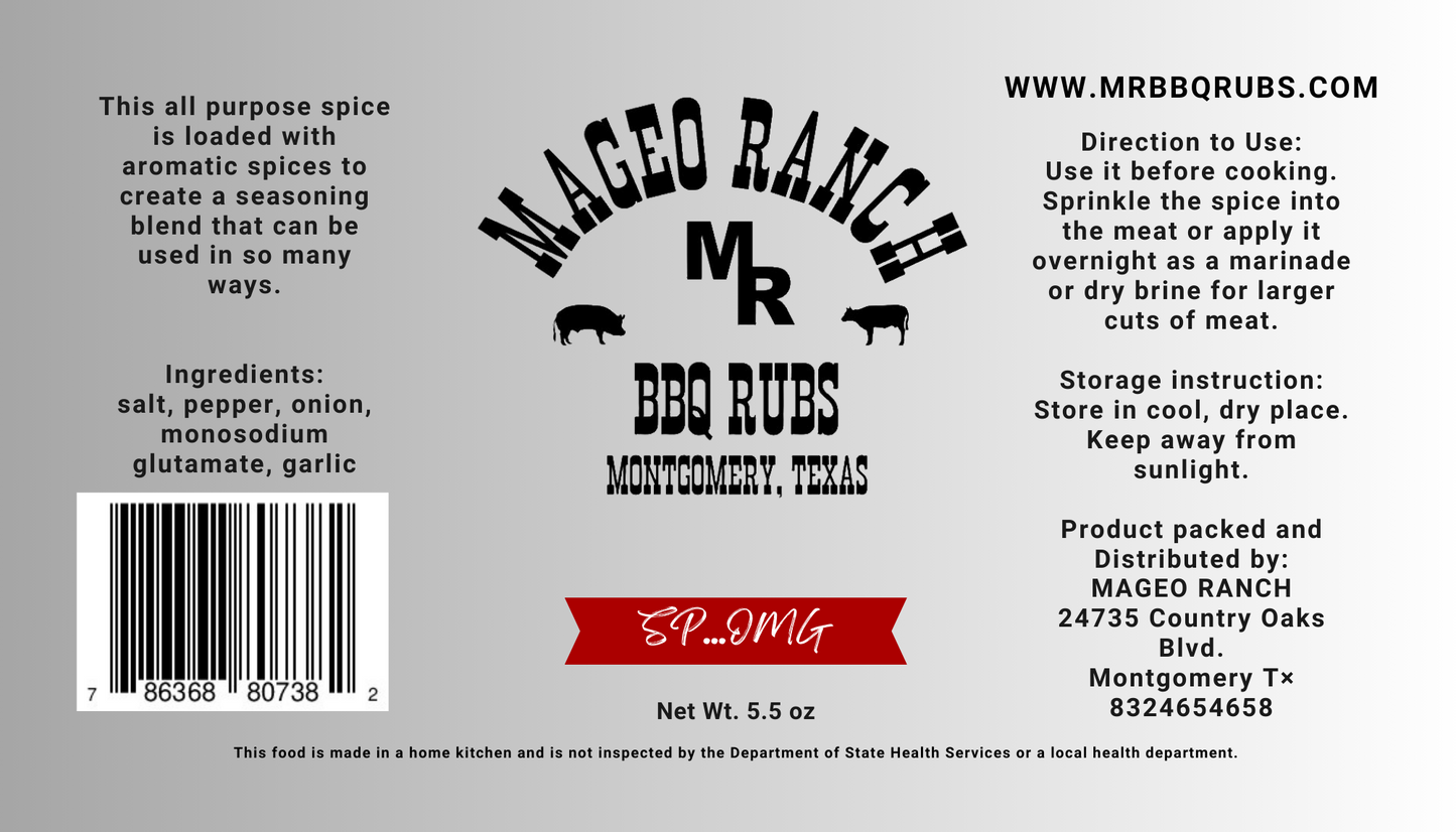 Mageo Ranch Bbq Rubs SP...OMG All Purpose SPG rub