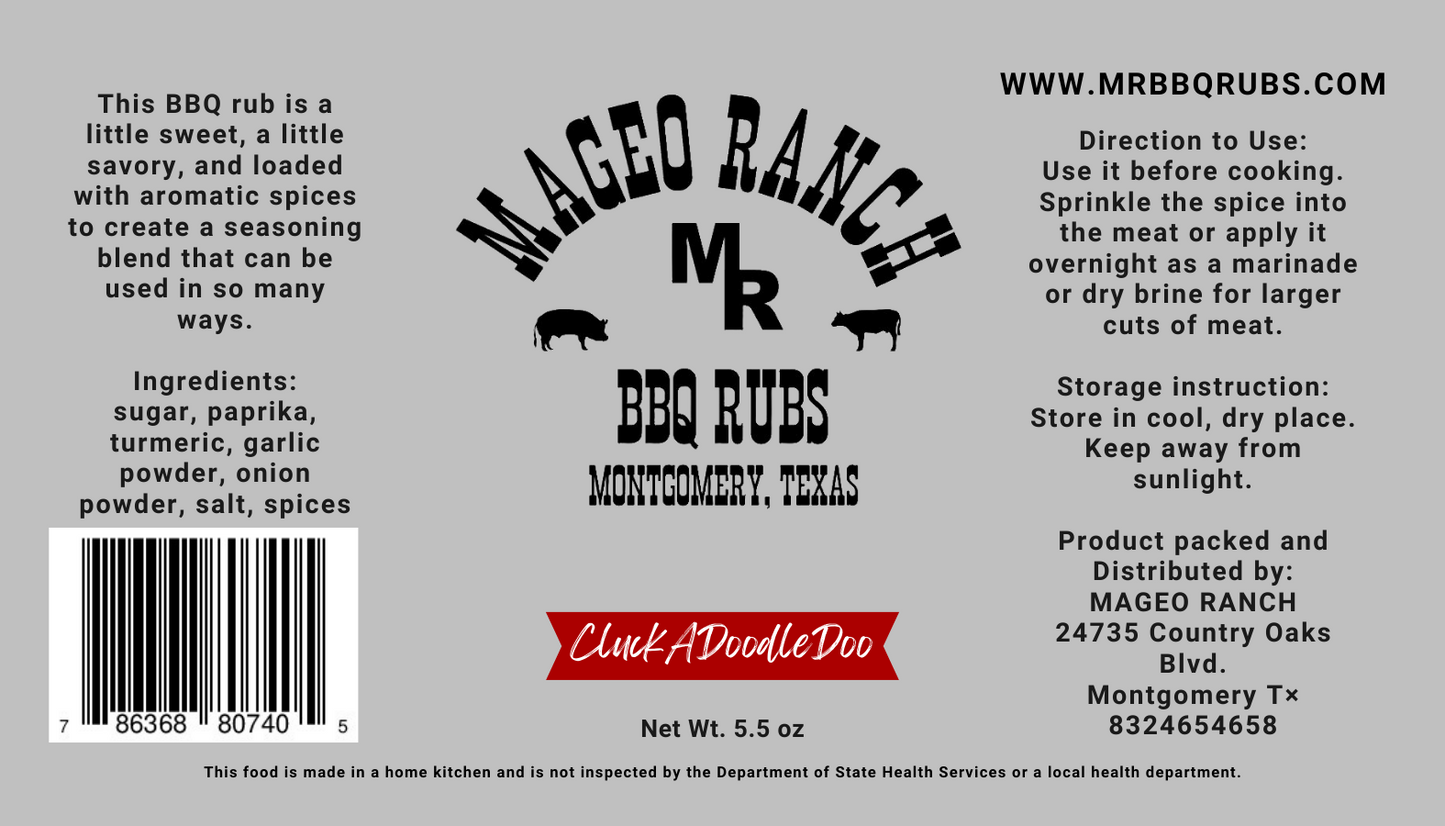 Mageo Ranch Bbq Rubs CluckADoodleDoo Chicken Rub