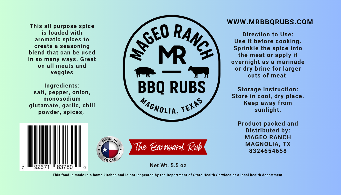 Mageo Ranch Bbq Rubs Barnyard All Purposes Rub