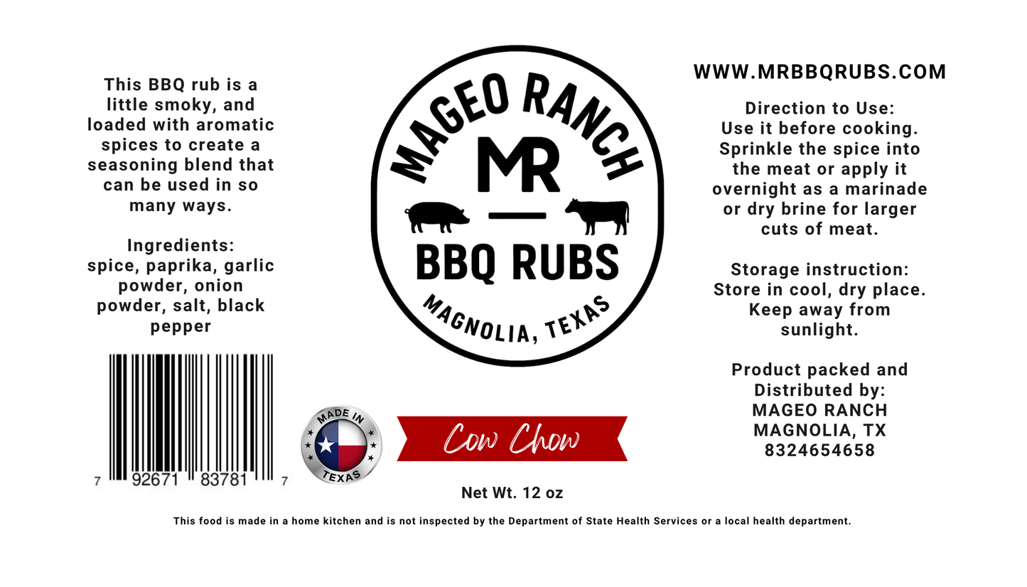 Mageo Ranch Bbq Rubs Cow Chow Beef Rub