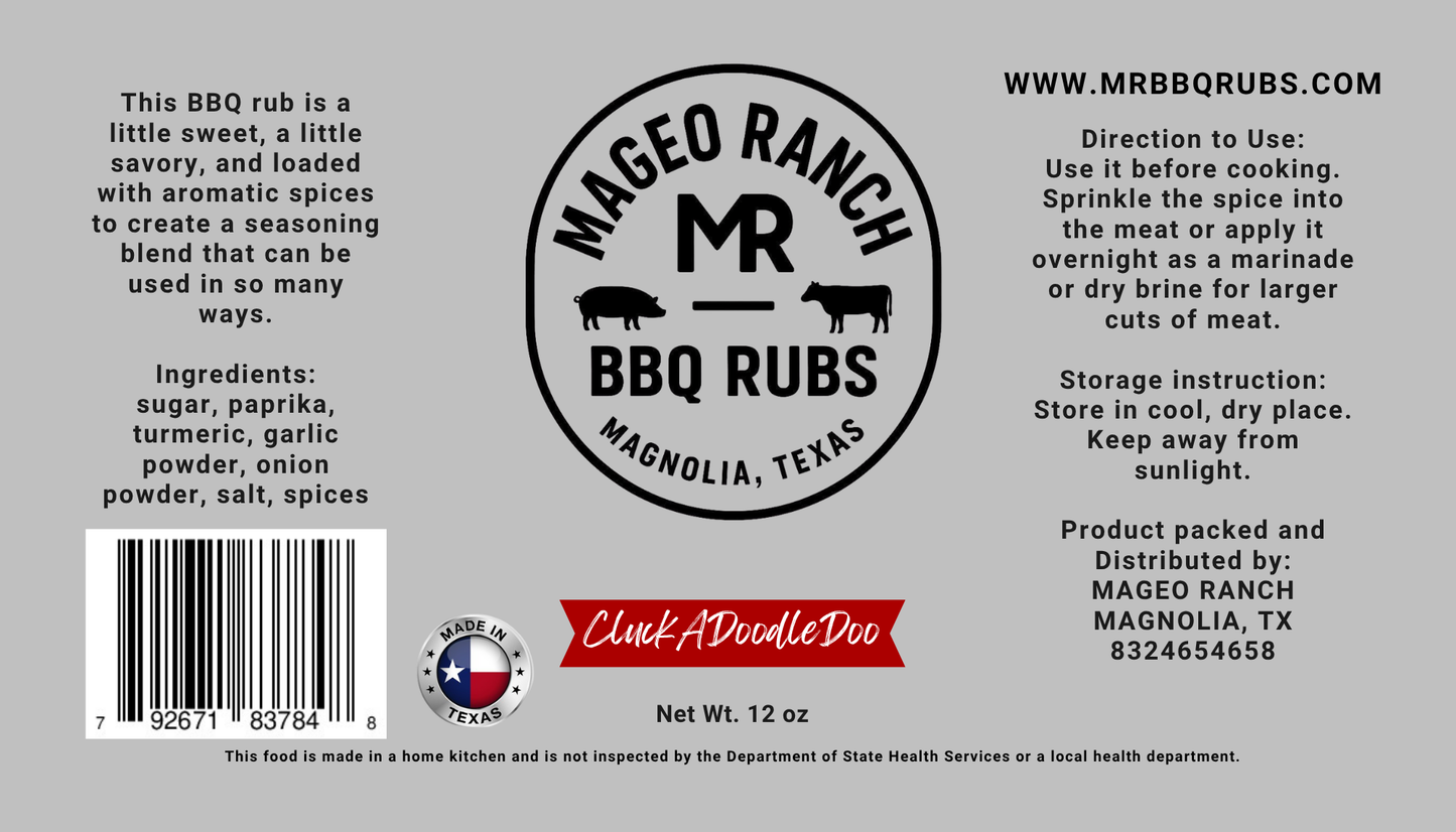 Mageo Ranch Bbq Rubs CluckADoodleDoo Chicken Rub