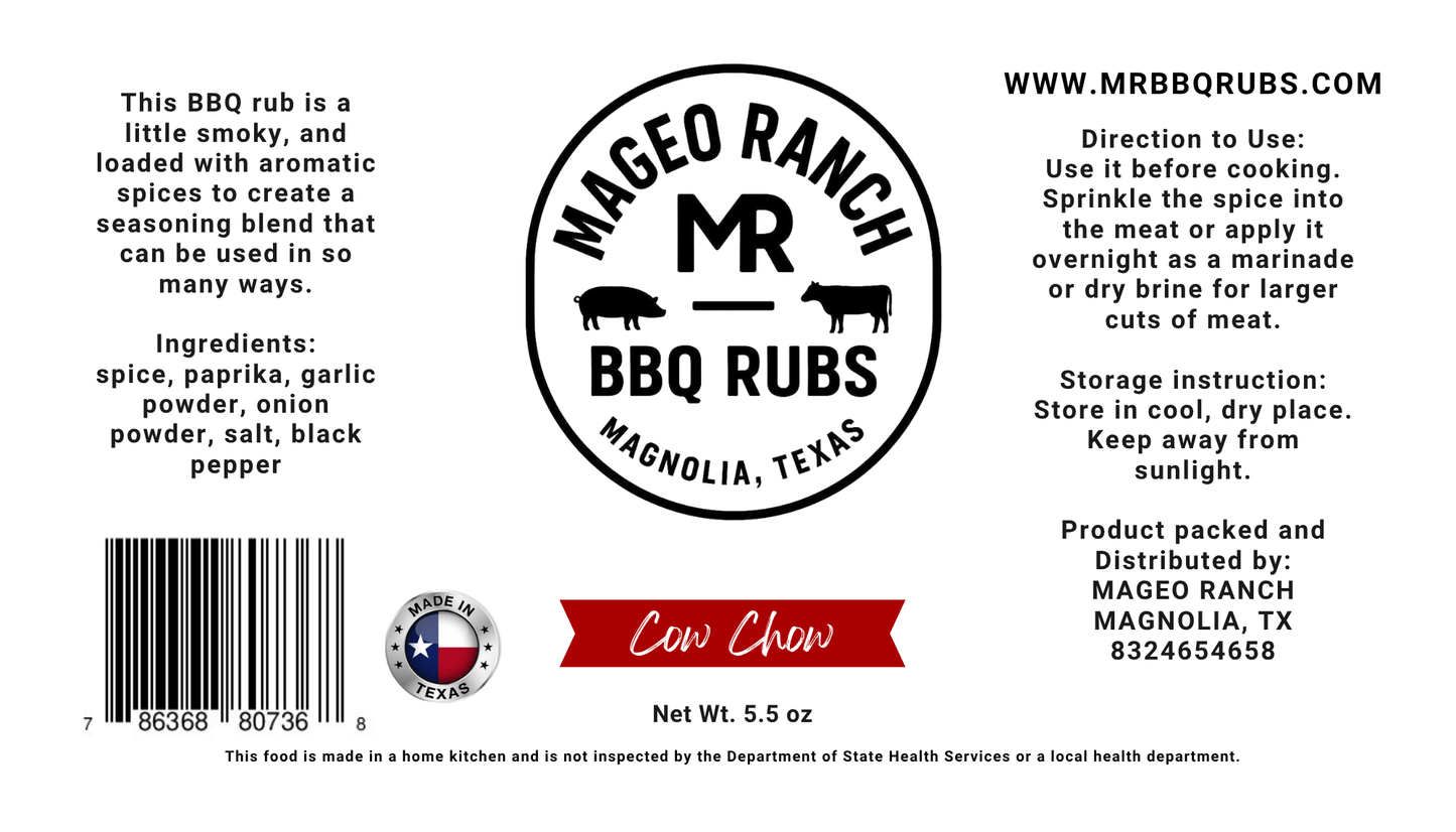 Mageo Ranch Bbq Rubs Cow Chow Beef Rub
