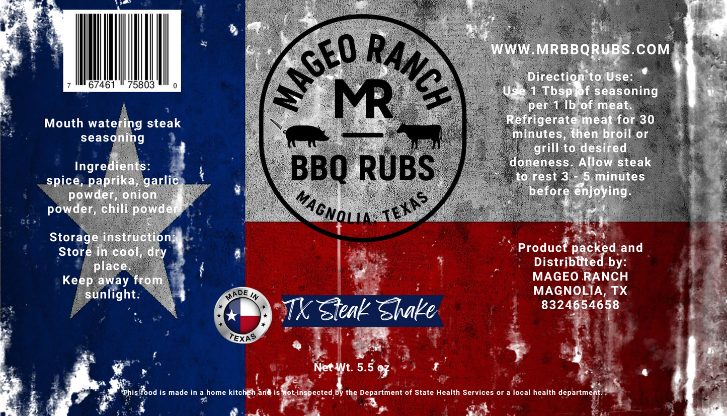Mageo Ranch Bbq Rubs TX Steak Shake