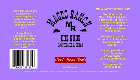 Mageo Ranch Bbq Rubs Bray's Bayou Blend Cajun Rub