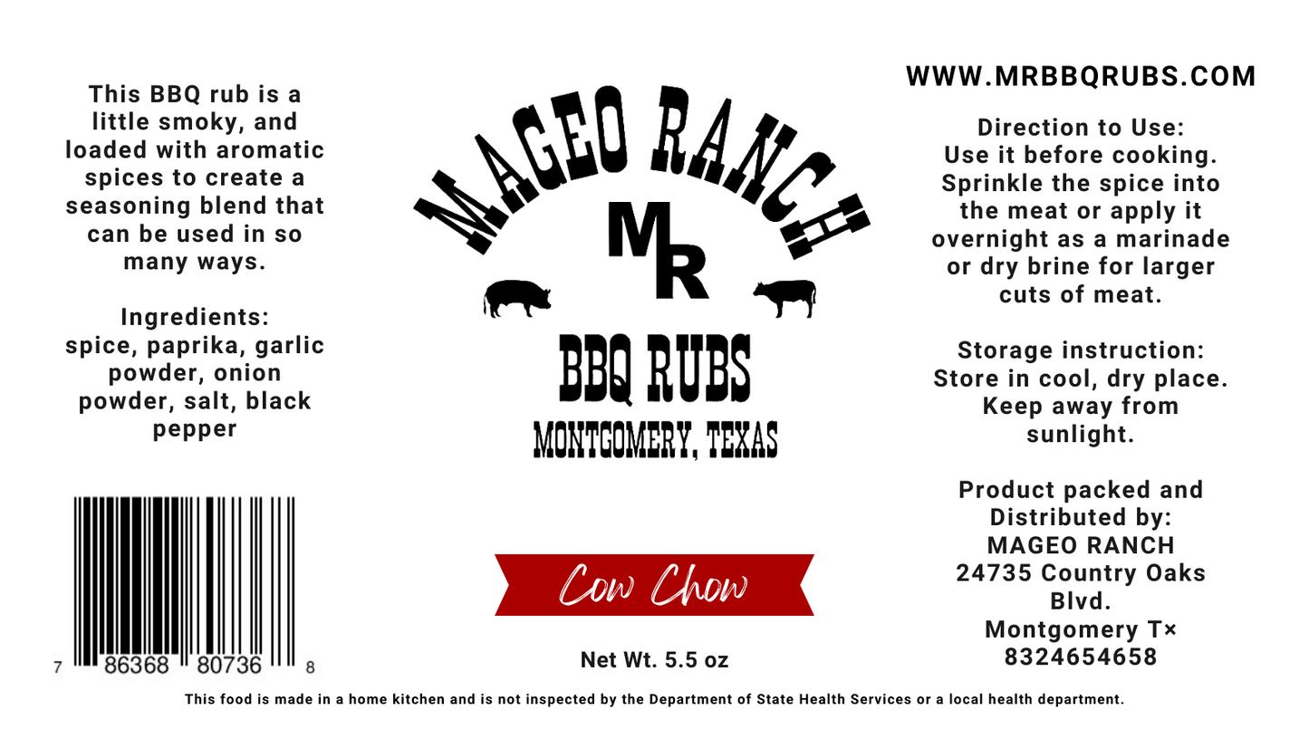 Mageo Ranch Bbq Rubs Cow Chow Beef Rub